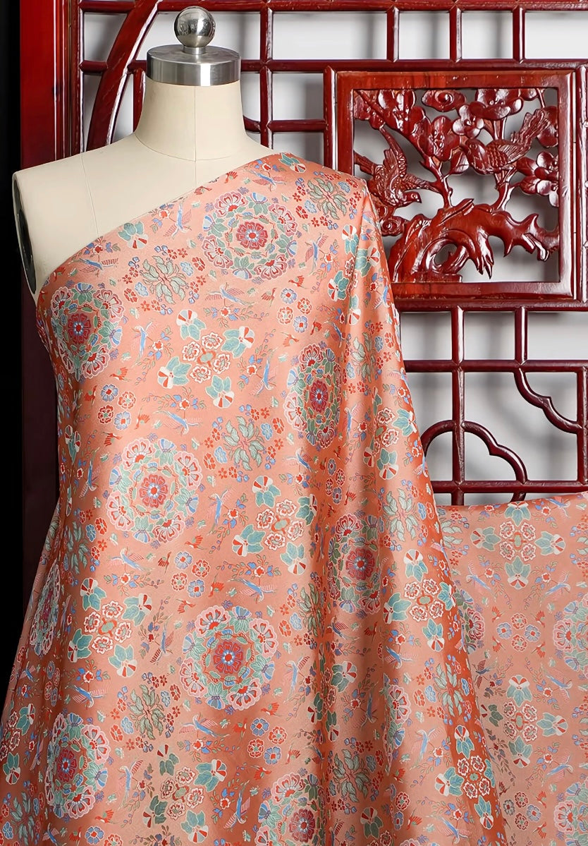 喜鹊银杏/花鸟纹锦（钱小萍）两款宋锦水貂毛花边羊驼毛夹棉马甲背心